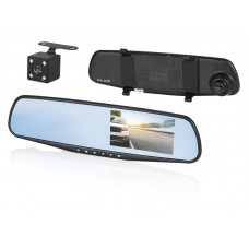 Automobilinis vaizdo registratorius 4.3" su veidrodėliu ir galinio vaizdo kamera Blow F600 